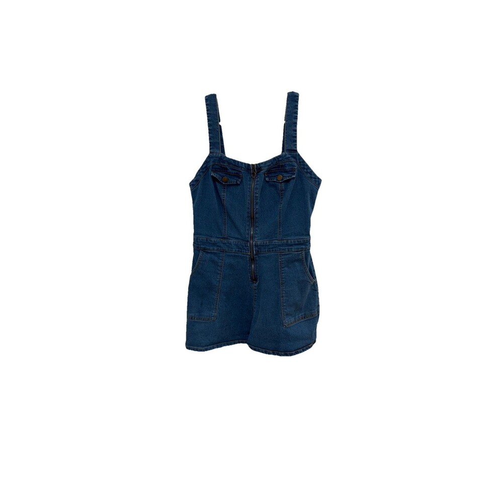 Derek Heart Womens Denim Romper Size Large festival baby doll y2k cottagecore